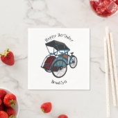 Serviette En Papier Illustration de cyclo-pousse (En situation)