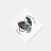 Serviette En Papier Illustration de cyclo-pousse (Coin)