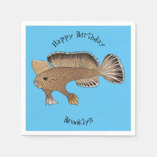 Serviette En Papier Illustration de dessin animé de poisson-bourdon