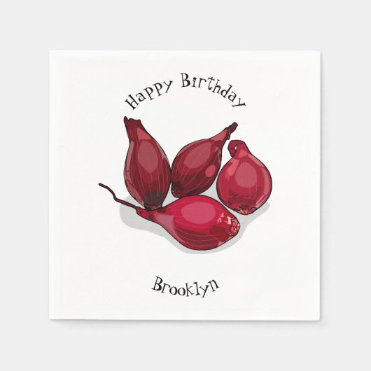 Serviette En Papier Illustration de dessin animé Shallot (Devant)