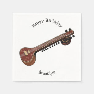 Serviette En Papier Illustration de dessin de Sitar