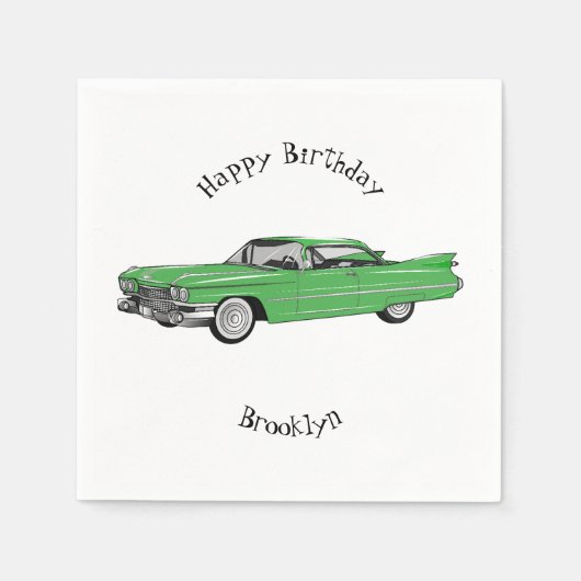 Serviette En Papier Illustration de dessin de voiture classique 1959 (Devant)