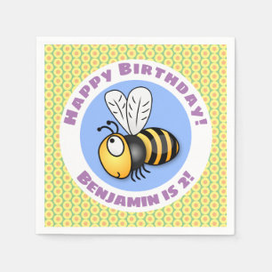 Serviette En Papier Illustration de dessin humoristique sur l'abeille 