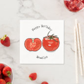 Serviette En Papier Illustration de dessin sur la tomate (En situation)