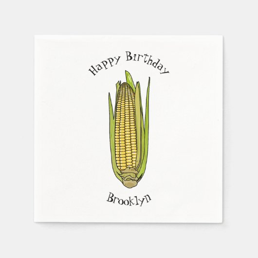 Serviette En Papier Illustration de dessin sur le maïs (Devant)