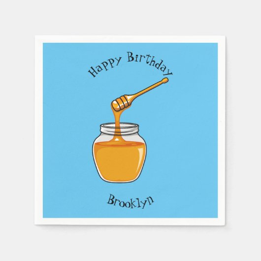 Serviette En Papier Illustration de dessin sur le miel (Devant)