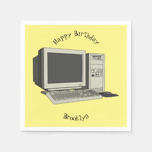 Serviette En Papier Illustration de dessin sur ordinateur (Devant)