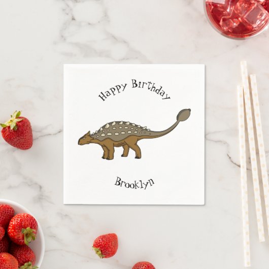 Serviette En Papier Illustration de dinosaure blindé Ankylosaurus (En situation)