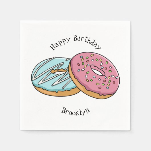 Serviette En Papier Illustration de Donut (Devant)