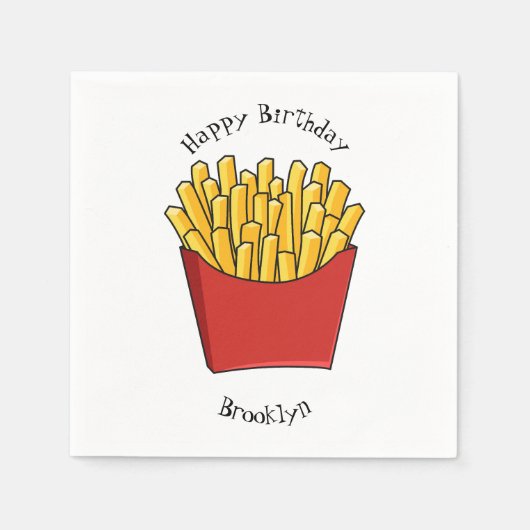 Serviette En Papier Illustration de frites (Devant)
