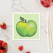 Serviette En Papier Illustration de fruits de pomme de dessin vert (En situation)