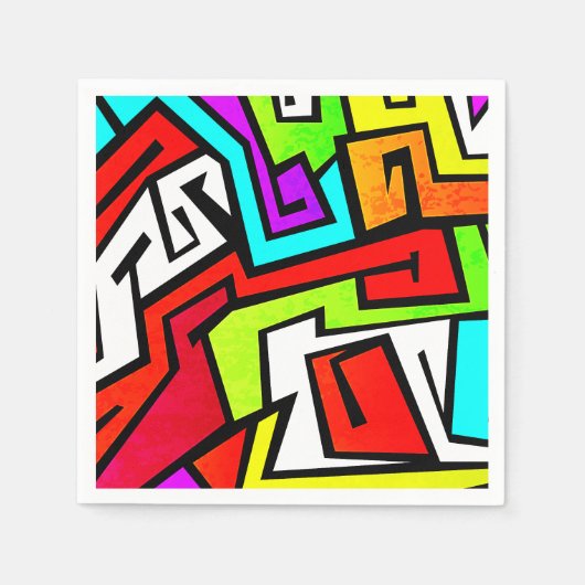 Serviette En Papier Illustration de graffitis colorés (Devant)