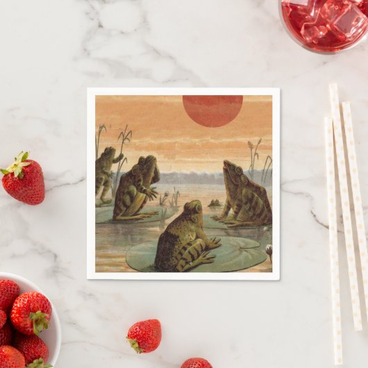 Serviette En Papier Illustration de grenouilles Lily Pads Moon (En situation)