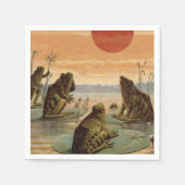 Serviette En Papier Illustration de grenouilles Lily Pads Moon (Devant)