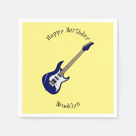 Serviette En Papier Illustration de guitare électrique (Devant)