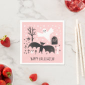 Serviette En Papier Illustration de Halloween mignonne chauve chauve-s (En situation)