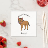 Serviette En Papier Illustration de Hyena et de fleurs (En situation)