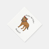 Serviette En Papier Illustration de Hyena et de fleurs (Coin)