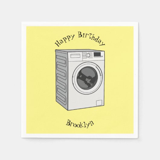 Serviette En Papier Illustration de la machine à laver (Devant)