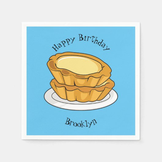 Serviette En Papier Illustration de la tarte à l'oeuf (Devant)