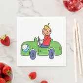 Serviette En Papier Illustration de la voiture verte pour enfants (En situation)