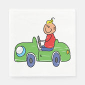 Serviette En Papier Illustration de la voiture verte pour enfants (Devant)