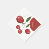 Serviette En Papier Illustration de l'aquarelle des cerises douces (Coin)