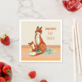 Serviette En Papier Illustration de l'aquarelle Momma Fox et Baby (En situation)