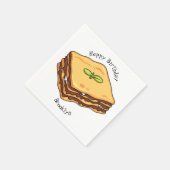 Serviette En Papier Illustration de Lasagna (Coin)