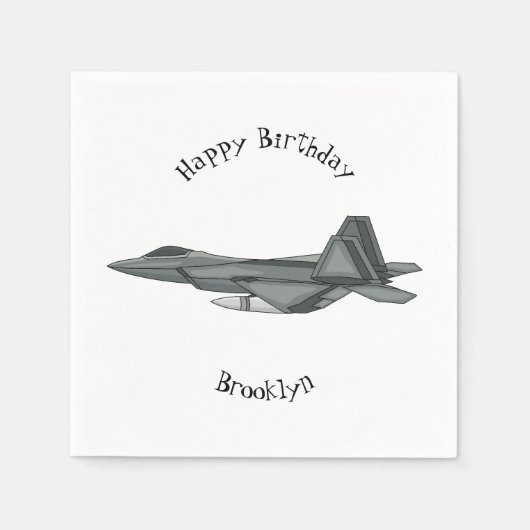 Serviette En Papier Illustration de l'avion de chasse (Devant)