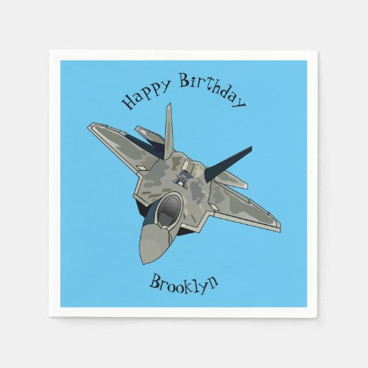 Serviette En Papier Illustration de l'avion de chasse (Devant)