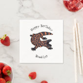 Serviette En Papier Illustration de lézard géant affamé (En situation)