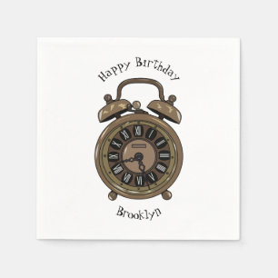 Serviette En Papier Illustration de l'horloge d'alarme