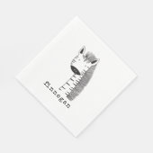 Serviette En Papier Illustration de ligne simple de la Giraffe Cute No (Coin)