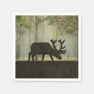 Serviette En Papier Illustration de l'orignal en forêt