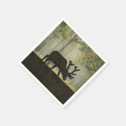 Serviette En Papier Illustration de l'orignal en forêt (Coin)