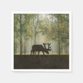 Serviette En Papier Illustration de l'orignal en forêt (Devant)