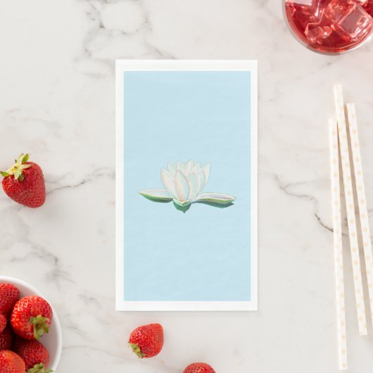 Serviette En Papier Illustration de Lotus blanc (En situation)