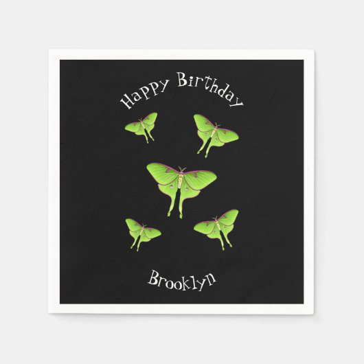 Serviette En Papier Illustration de Luna Moth (Devant)