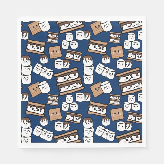 Serviette En Papier Illustration de mignonne Smores Marshmallow (Devant)