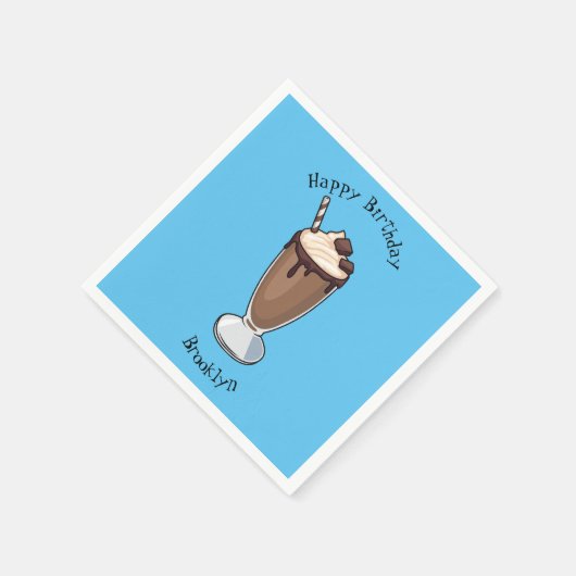Serviette En Papier Illustration de milk-shake au chocolat (Coin)