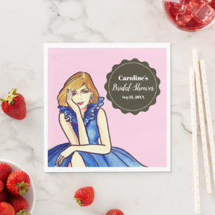 Serviette En Papier Illustration de mode de robe de cocktail bleu roya