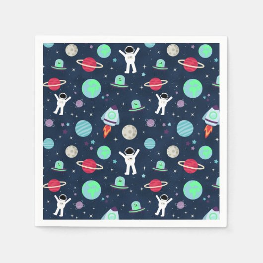 Serviette En Papier illustration de motif spatial (Devant)