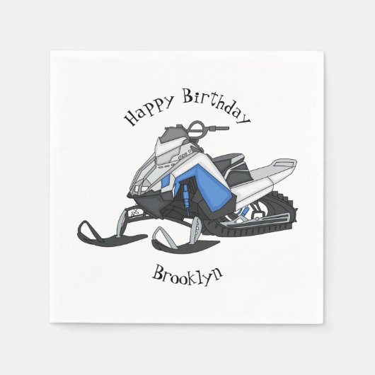 Serviette En Papier Illustration de motoneige (Devant)