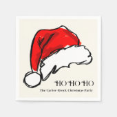 Serviette En Papier Illustration de Noël Red Santa Hat (Devant)