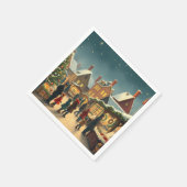 Serviette En Papier Illustration de Noël Vintage (Coin)