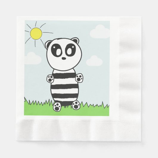 Serviette En Papier Illustration de Panda Mignon (Devant)