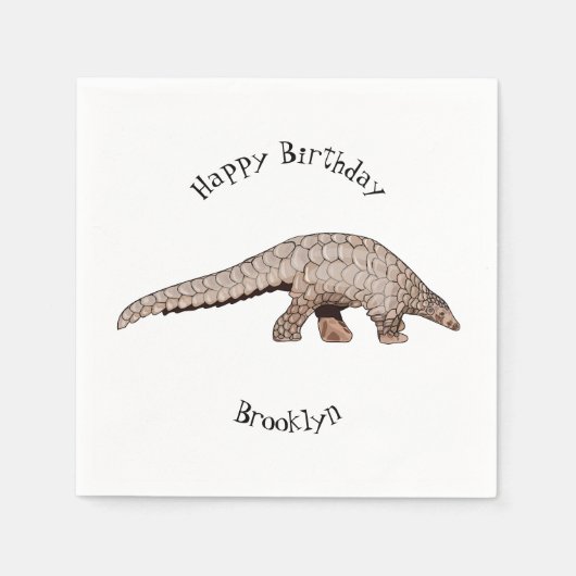 Serviette En Papier Illustration de Pangolin (Devant)