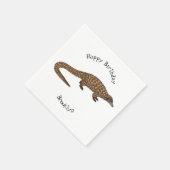 Serviette En Papier Illustration de pangolin à queue longue (Coin)