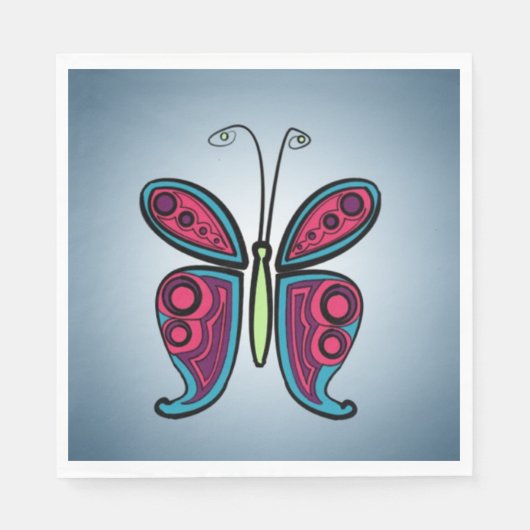 Serviette En Papier Illustration de papillon (Devant)